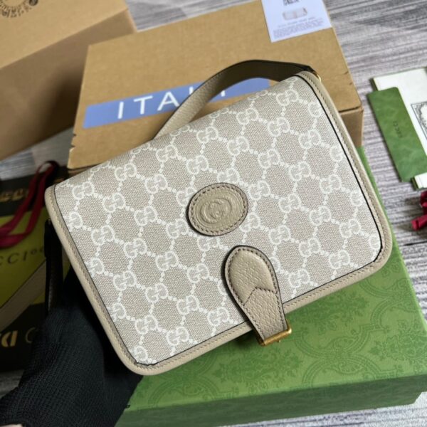 1:1 Replica Gucci Mini Shoulder Bag With Interlocking G Beige For Women, Women's Bags 7.9in/20cm GG ‎671620 UULBT 9683