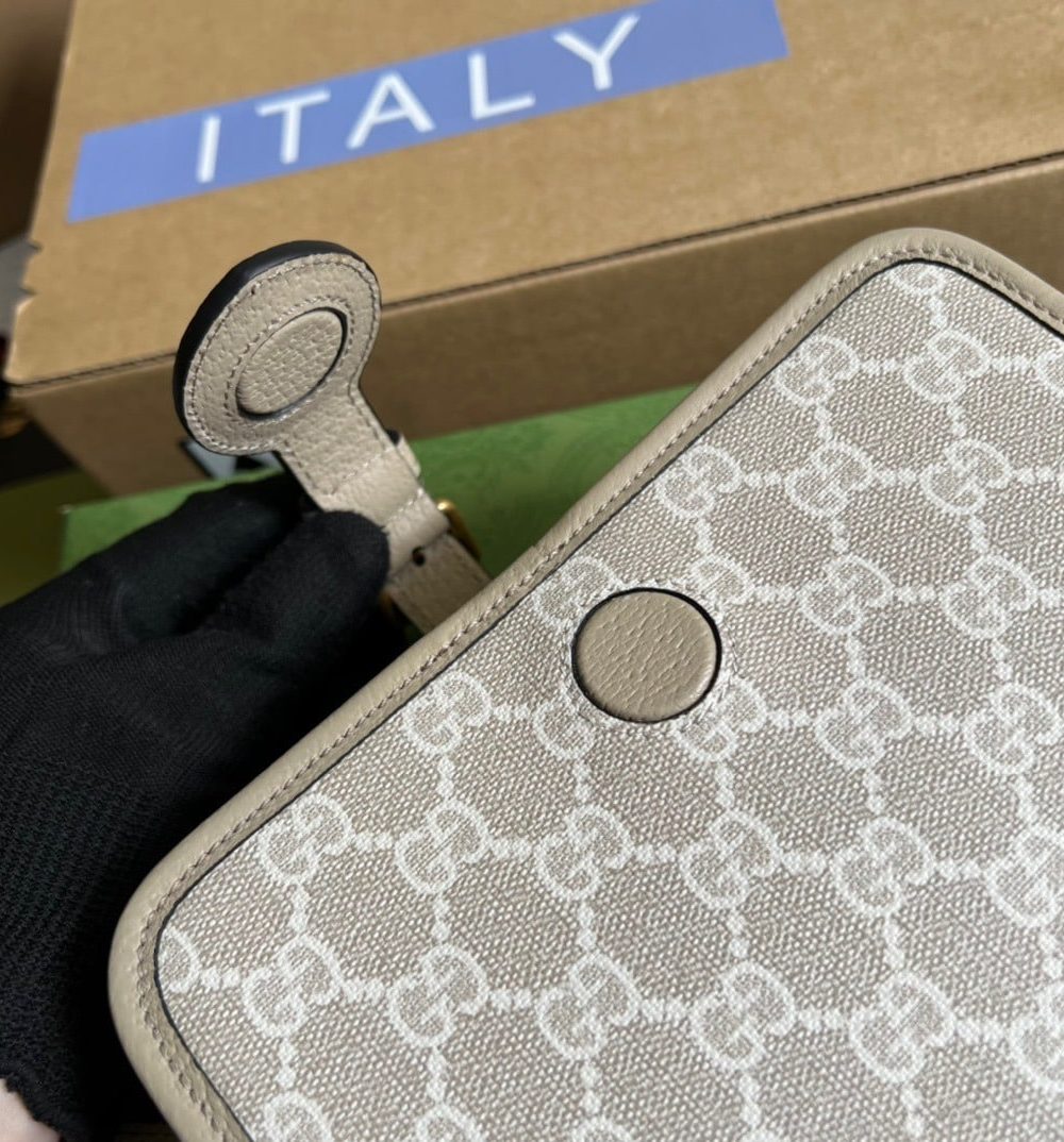 1:1 Replica Gucci Mini Shoulder Bag With Interlocking G Beige For Women, Women's Bags 7.9in/20cm GG ‎671620 UULBT 9683