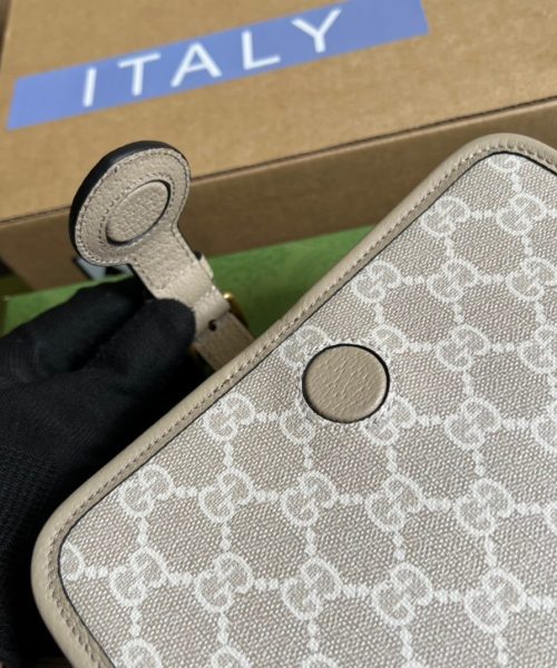 1:1 Replica Gucci Mini Shoulder Bag With Interlocking G Beige For Women, Women's Bags 7.9in/20cm GG ‎671620 UULBT 9683
