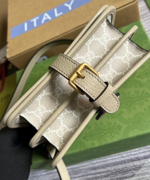 1:1 Replica Gucci Mini Shoulder Bag With Interlocking G Beige For Women, Women's Bags 7.9in/20cm GG ‎671620 UULBT 9683