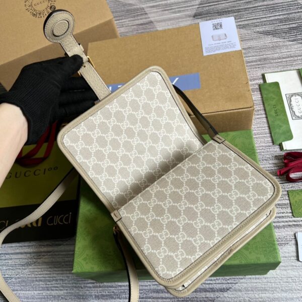 1:1 Replica Gucci Mini Shoulder Bag With Interlocking G Beige For Women, Women's Bags 7.9in/20cm GG ‎671620 UULBT 9683