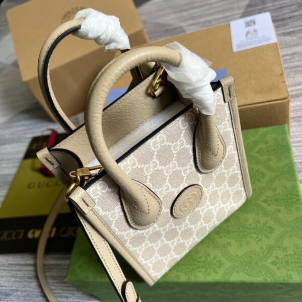 1:1 Replica Gucci Mini Tote Bag With Interlocking G Beige For Women, Women's Bags 7.8in/20cm GG ‎671623 UULBT 9683