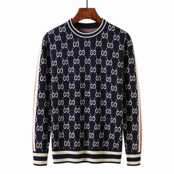 Gucci Monogram GG Sweatshirt Navy Blue For Men
