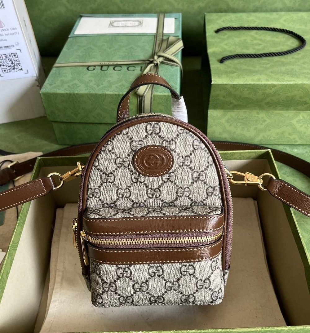 1:1 Replica Gucci Multi-Function Bag Brown For Women 19cm / 7.5in