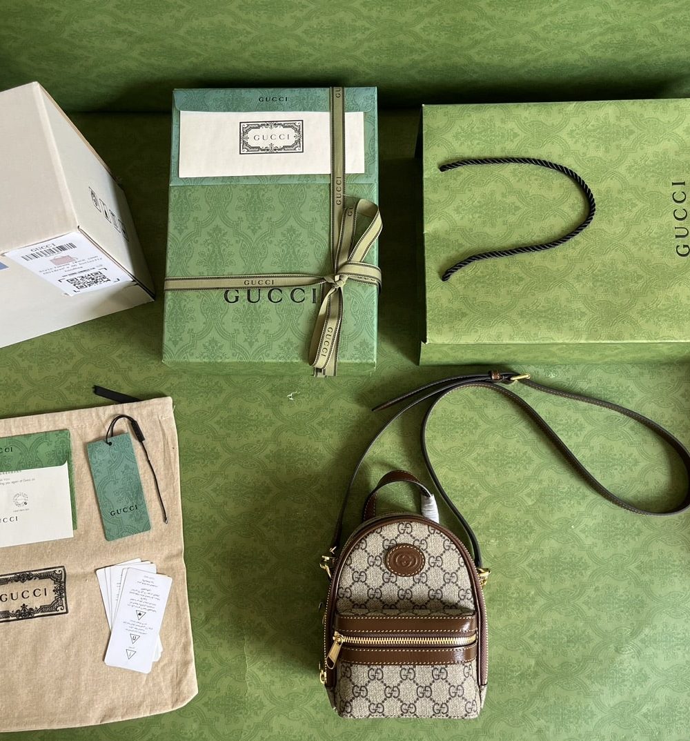 1:1 Replica Gucci Multi-Function Bag Brown For Women 19cm / 7.5in