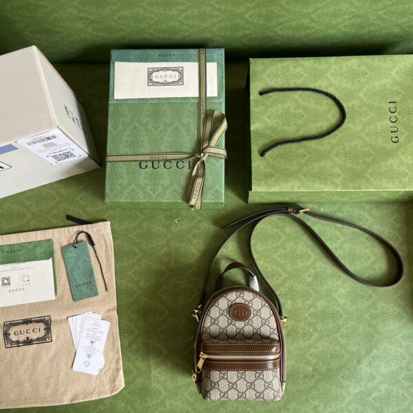 1:1 Replica Gucci Multi-Function Bag Brown For Women 19cm / 7.5in