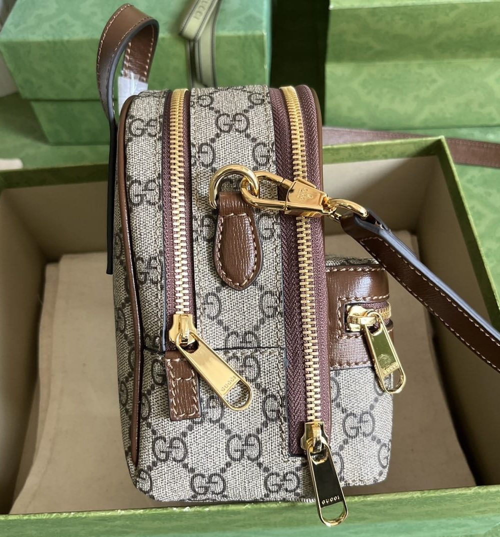 1:1 Replica Gucci Multi-Function Bag Brown For Women 19cm / 7.5in