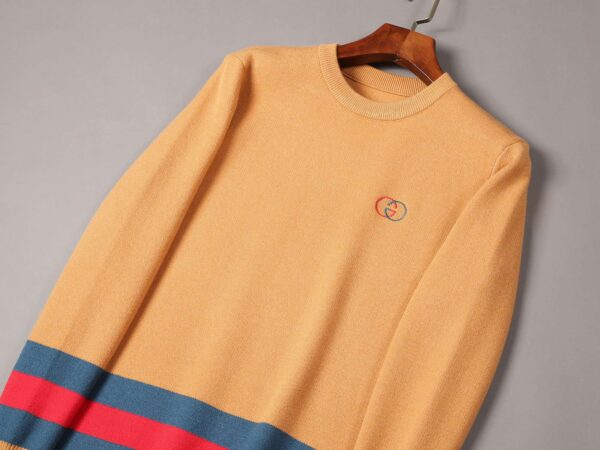 Gucci Mustard Crew Neck Sweater Yellow For Men