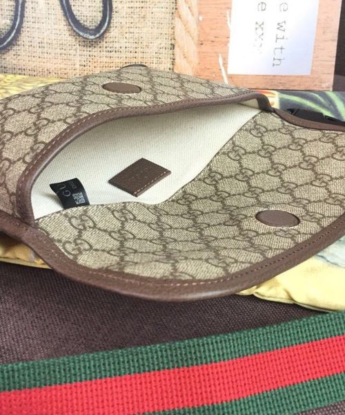 1:1 Replica Gucci Neo Vintage GG Supreme Belt Bag Beige/ebony GG Supreme Canvas With Brown For Women 9.4in/24cm GG 493930 9C2VT 8745