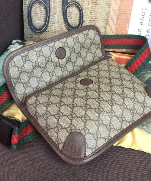1:1 Replica Gucci Neo Vintage GG Supreme Belt Bag Beige/ebony GG Supreme Canvas With Brown For Women 9.4in/24cm GG 493930 9C2VT 8745