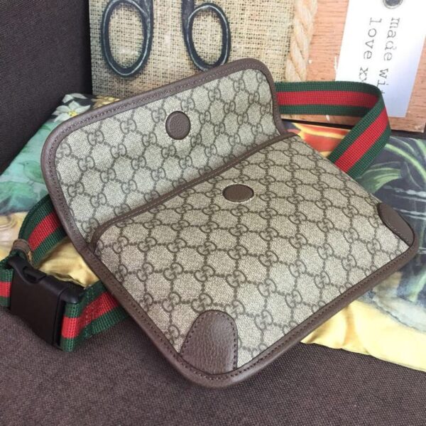 1:1 Replica Gucci Neo Vintage GG Supreme Belt Bag Beige/ebony GG Supreme Canvas With Brown For Women 9.4in/24cm GG 493930 9C2VT 8745