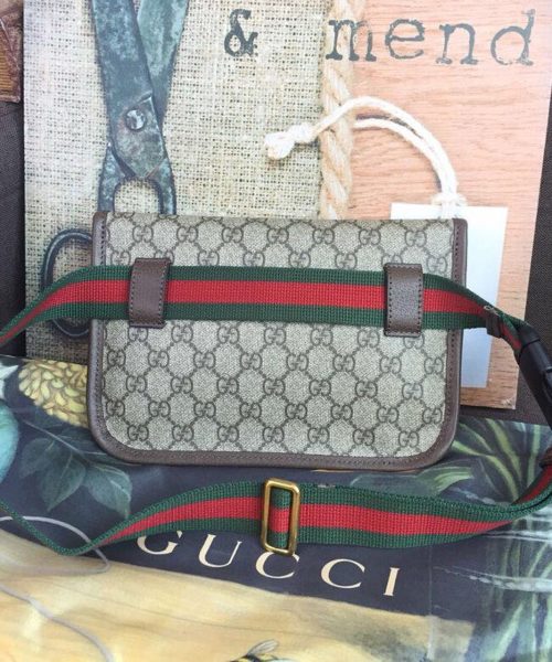 1:1 Replica Gucci Neo Vintage GG Supreme Belt Bag Beige/ebony GG Supreme Canvas With Brown For Women 9.4in/24cm GG 493930 9C2VT 8745