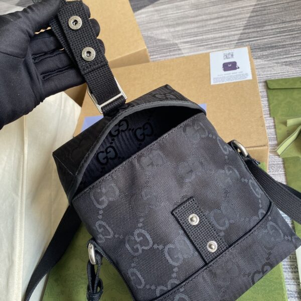 1:1 Replica Gucci Off The Grid Messenger Bag Black GG ECONYL® For Men  7.3in/18.5cm GG 643858 H9HKN