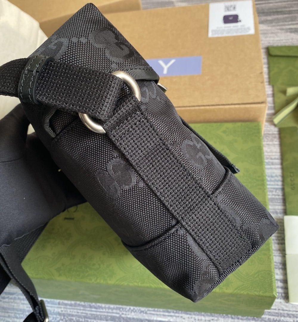 1:1 Replica Gucci Off The Grid Messenger Bag Black GG ECONYL® For Men  7.3in/18.5cm GG 643858 H9HKN