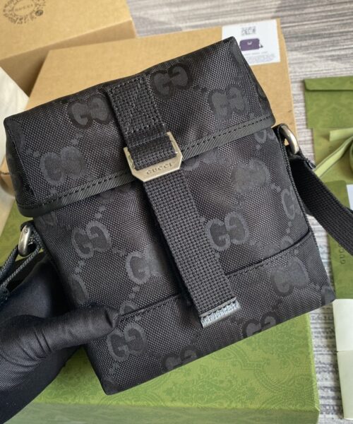 1:1 Replica Gucci Off The Grid Messenger Bag Black GG ECONYL® For Men  7.3in/18.5cm GG 643858 H9HKN