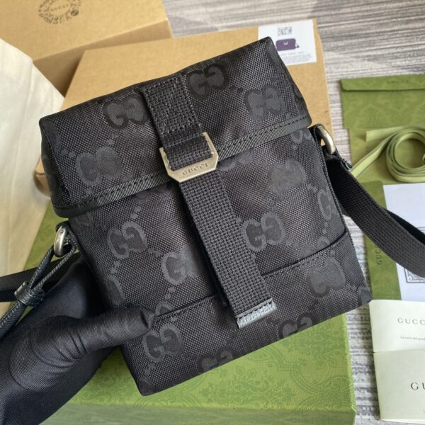 1:1 Replica Gucci Off The Grid Messenger Bag Black GG ECONYL® For Men  7.3in/18.5cm GG 643858 H9HKN