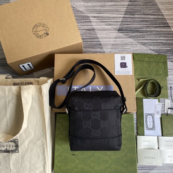 1:1 Replica Gucci Off The Grid Messenger Bag Black GG ECONYL® For Men  7.3in/18.5cm GG 643858 H9HKN