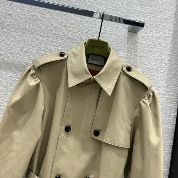 Gucci Olivea Croptop Trench Coat Brown For Women