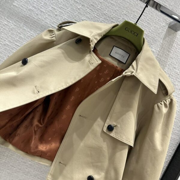 Gucci Olivea Croptop Trench Coat Brown For Women