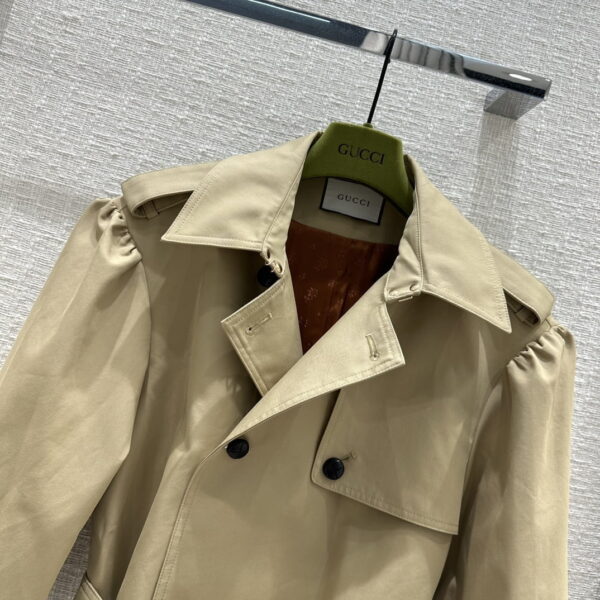 Gucci Olivea Croptop Trench Coat Brown For Women
