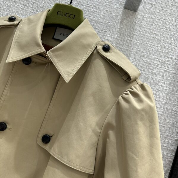 Gucci Olivea Croptop Trench Coat Brown For Women