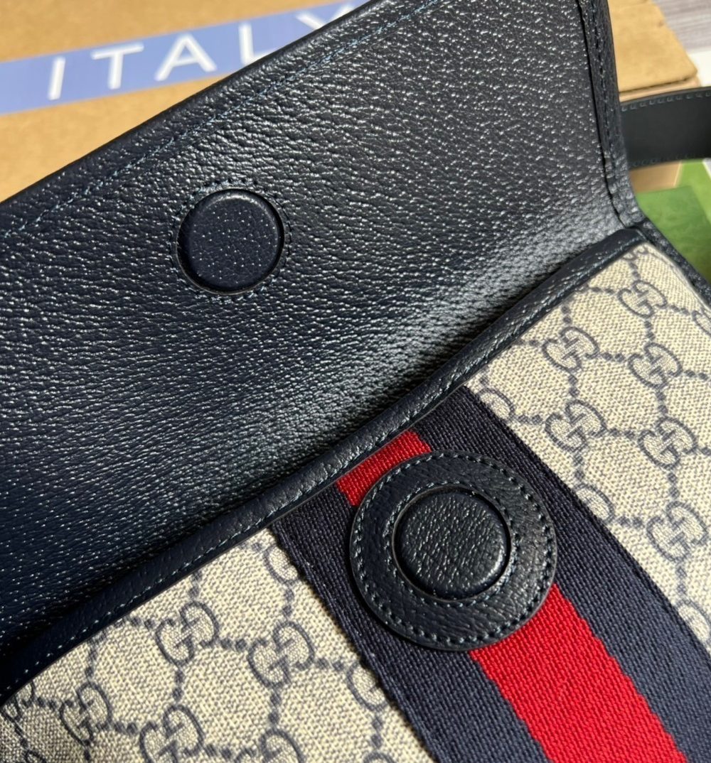 1:1 Replica Gucci Ophidia Belt Bag Beige And Blue GG Supreme Canvas For Men  8.7in/22cm GG 674081 96IWN 4076