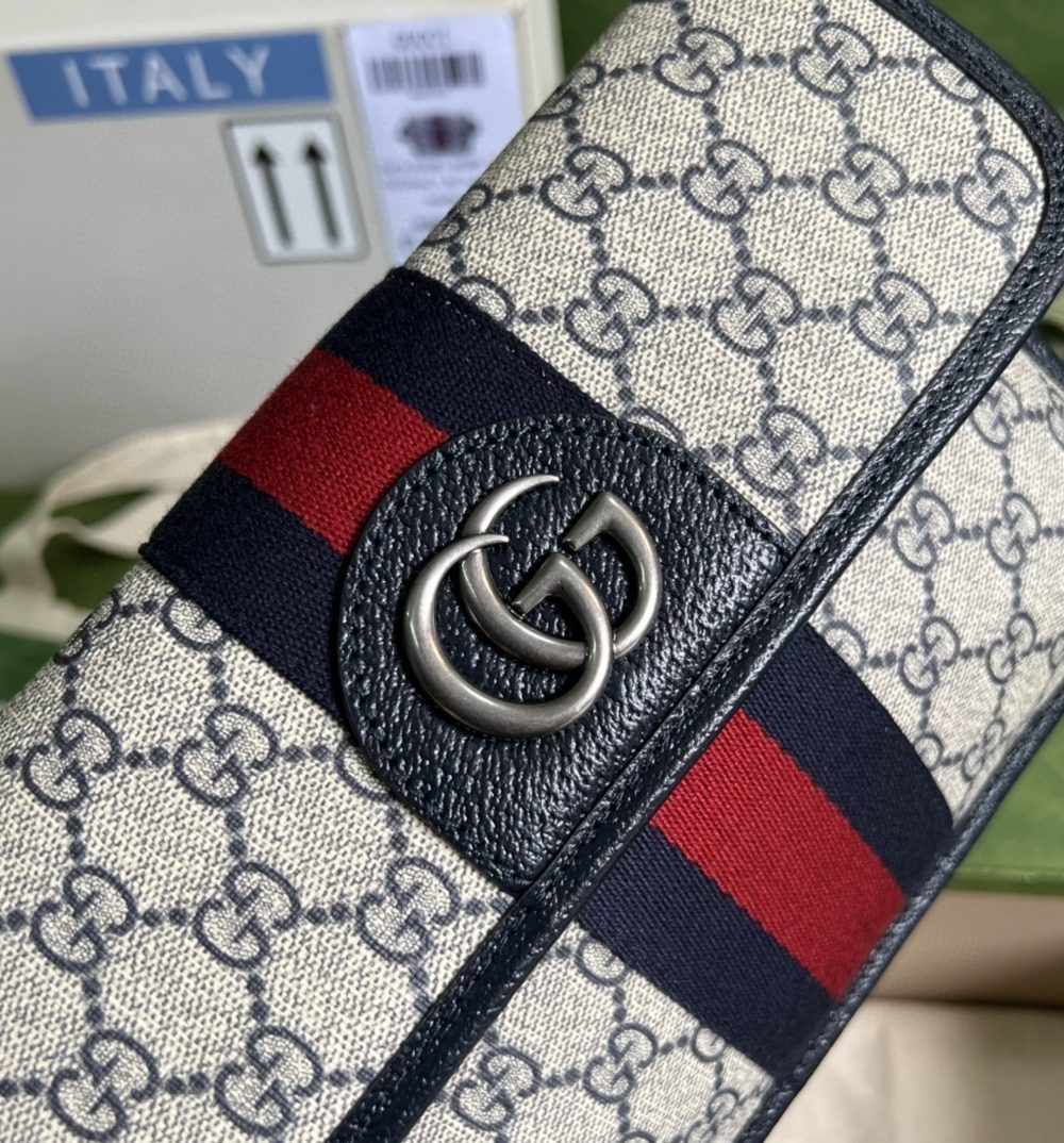1:1 Replica Gucci Ophidia Belt Bag Beige And Blue GG Supreme Canvas For Men 9in/22cm GG 674081 96IWN 4076