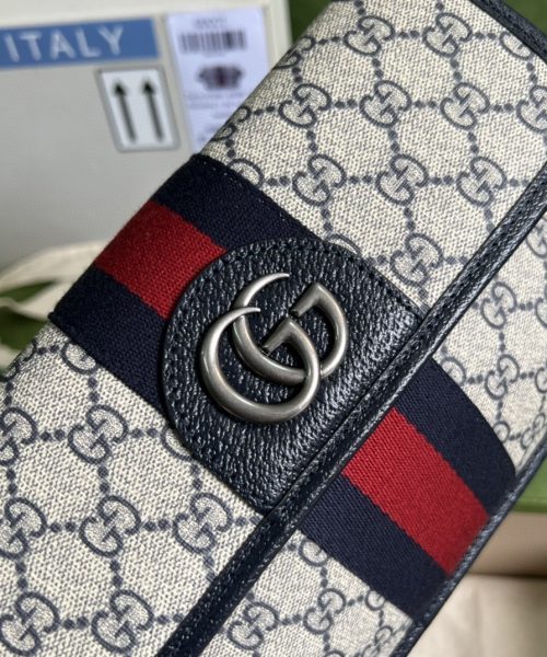 1:1 Replica Gucci Ophidia Belt Bag Beige And Blue GG Supreme Canvas For Men 9in/22cm GG 674081 96IWN 4076