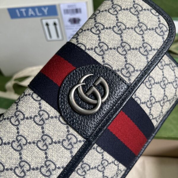 1:1 Replica Gucci Ophidia Belt Bag Beige And Blue GG Supreme Canvas For Men 9in/22cm GG 674081 96IWN 4076