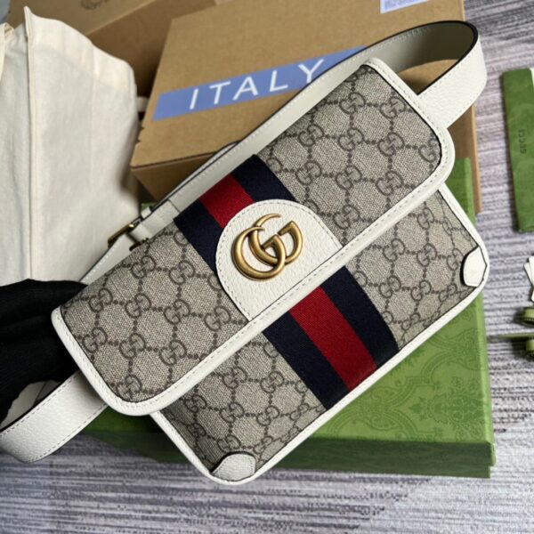 1:1 Replica Gucci Ophidia Belt Bag Beige And Ebony GG Supreme Canvas, A Material With Low Environmental Impact For Men  8.7in/22cm GG 674081 96IWT 9794