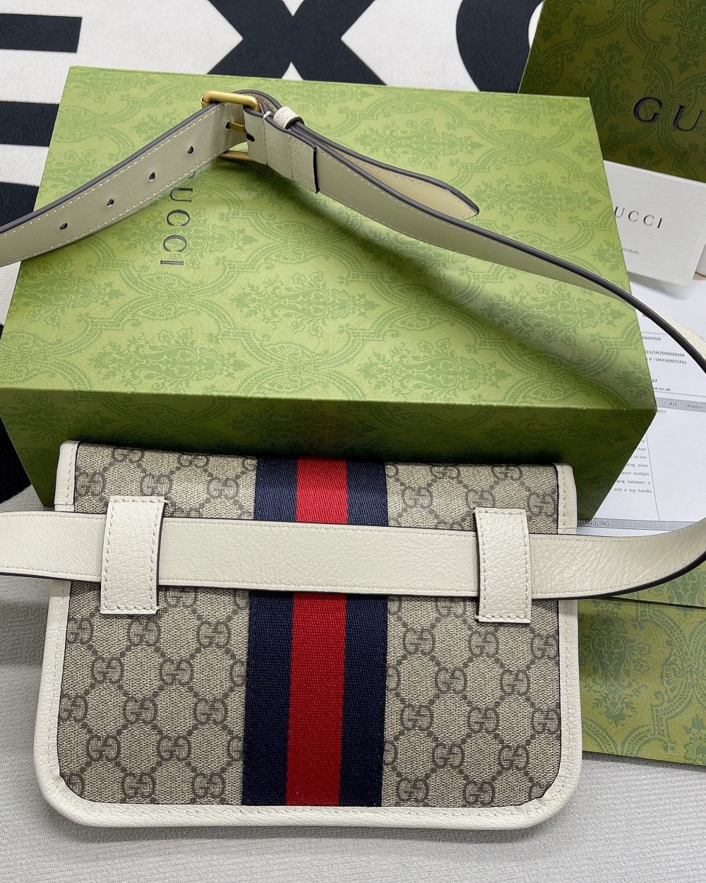 1:1 Replica Gucci Ophidia Belt Bag Beige And Ebony GG Supreme Canvas, A Material With Low Environmental Impact For Men  8.7in/22cm GG 674081 96IWT 9794
