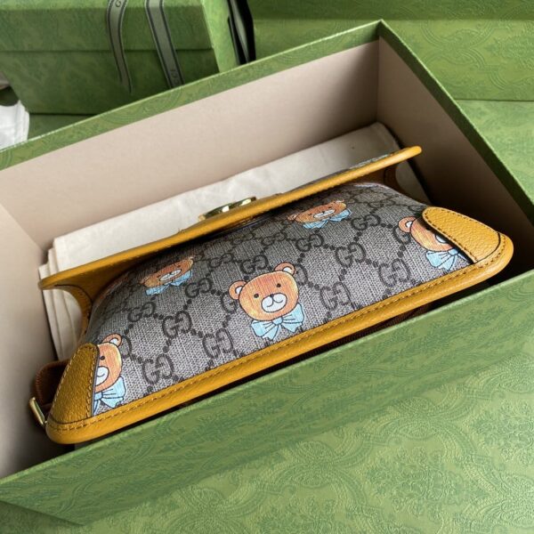 1:1 Replica Gucci Ophidia Belt Bag Beige And Orange GG Supreme Canvas For Women  8.7in/22cm GG  ‎