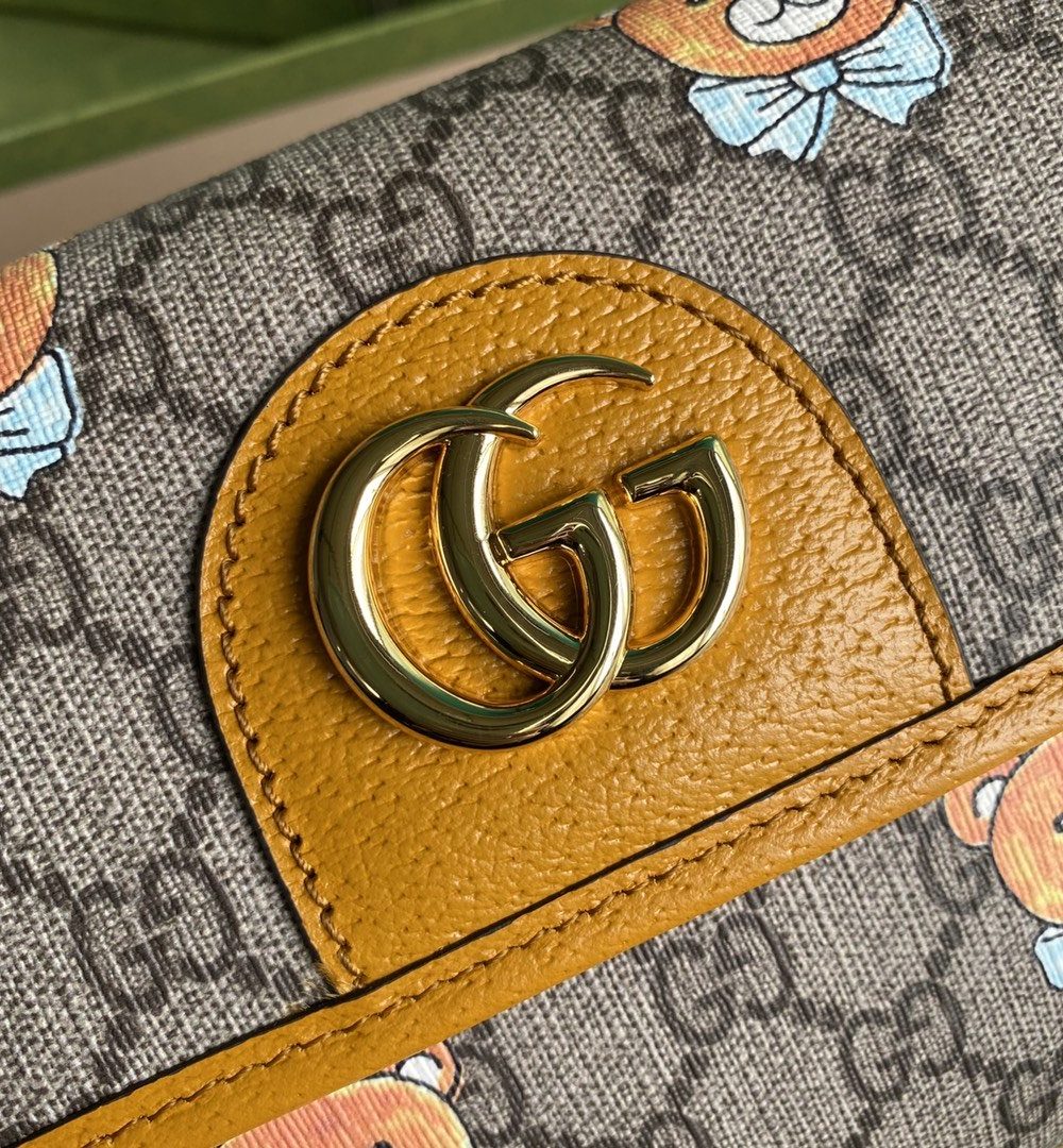 1:1 Replica Gucci Ophidia Belt Bag Beige And Orange GG Supreme Canvas For Women  8.7in/22cm GG  ‎