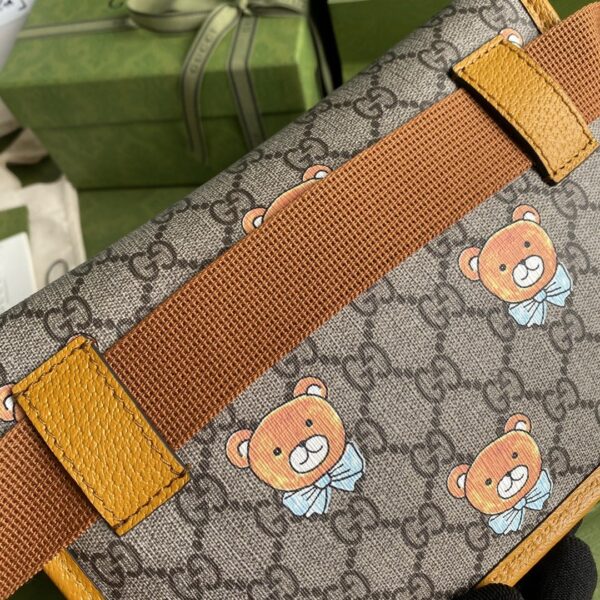 1:1 Replica Gucci Ophidia Belt Bag Beige And Orange GG Supreme Canvas For Women  8.7in/22cm GG  ‎