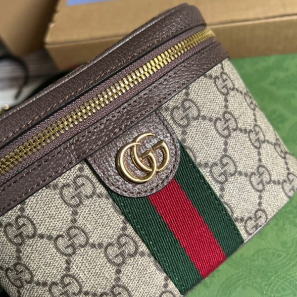 1:1 Replica Gucci Ophidia Belt Bag With Web Beige/Ebony Soft GG Supreme Canvas  For Men 7.1in/18cm GG 699765 96IWG 8745
