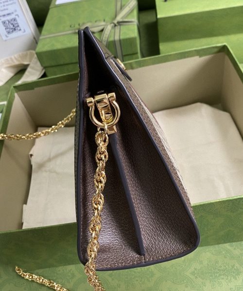 1:1 Replica Gucci Ophidia GG Medium Shoulder Bag Beige/Ebony GG Supreme Canvas Green And Red Web For Women 13in/32.5cm GG 503876 K05NG 8745