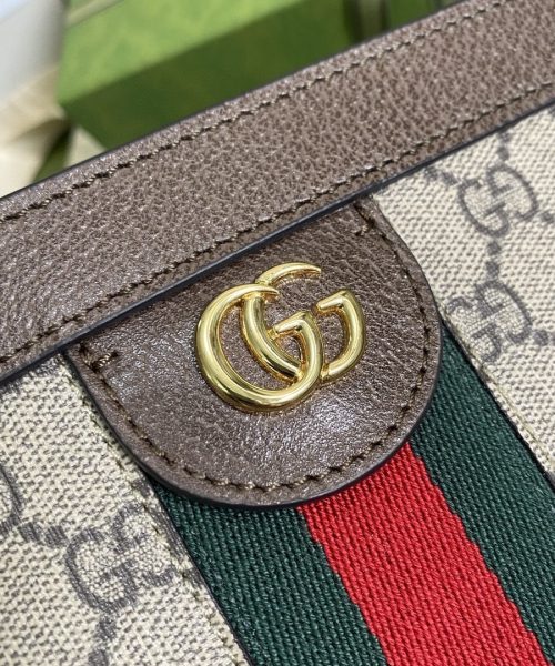 1:1 Replica Gucci Ophidia GG Medium Shoulder Bag Beige/Ebony GG Supreme Canvas Green And Red Web For Women 13in/32.5cm GG 503876 K05NG 8745