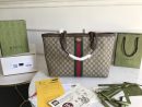 1:1 Replica Gucci Ophidia GG Medium Tote Bag Beige/Ebony GG Supreme Canvas And Brown For Women 15in/38cm 631685 96IWB 8745