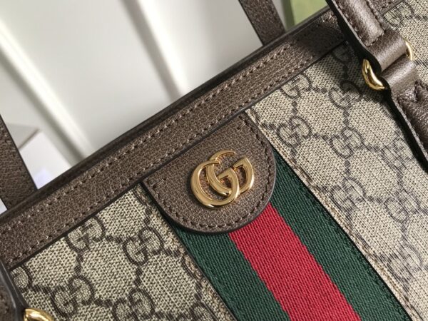 1:1 Replica Gucci Ophidia GG Medium Tote Bag Beige/Ebony GG Supreme Canvas And Brown For Women 15in/38cm 631685 96IWB 8745