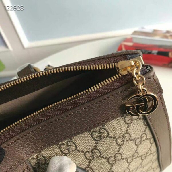 1:1 Replica Gucci Ophidia GG Medium Tote Bag Beige/Ebony GG Supreme Canvas With Brown For Women 13in/33cm GG 524537 K05NB 8745