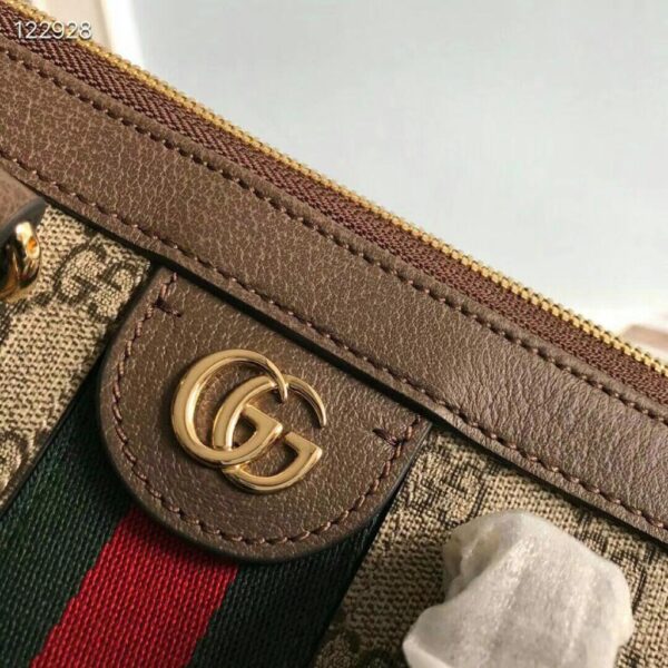 1:1 Replica Gucci Ophidia GG Medium Tote Bag Beige/Ebony GG Supreme Canvas With Brown For Women 13in/33cm GG 524537 K05NB 8745