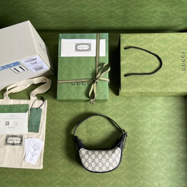 1:1 Replica Gucci Ophidia GG Mini Bag Beige And Blue GG Supreme Canvas For Women 7.9in/20cm GG 658551 96IWN 4076