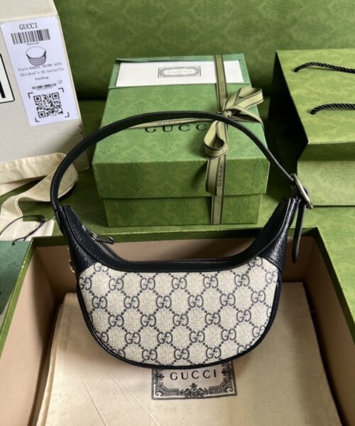 1:1 Replica Gucci Ophidia GG Mini Bag Beige And Blue GG Supreme Canvas For Women 7.9in/20cm GG 658551 96IWN 4076