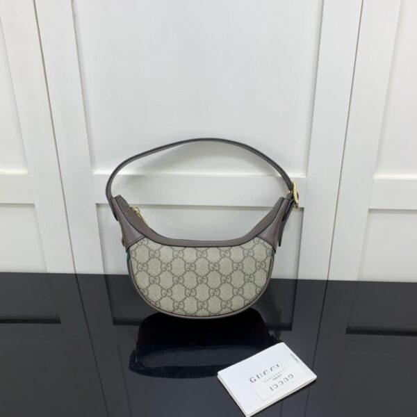 1:1 Replica Gucci Ophidia GG Mini Bag Beige And Dusty Grey GG Supreme Canvas For Women 8in/20cm GG