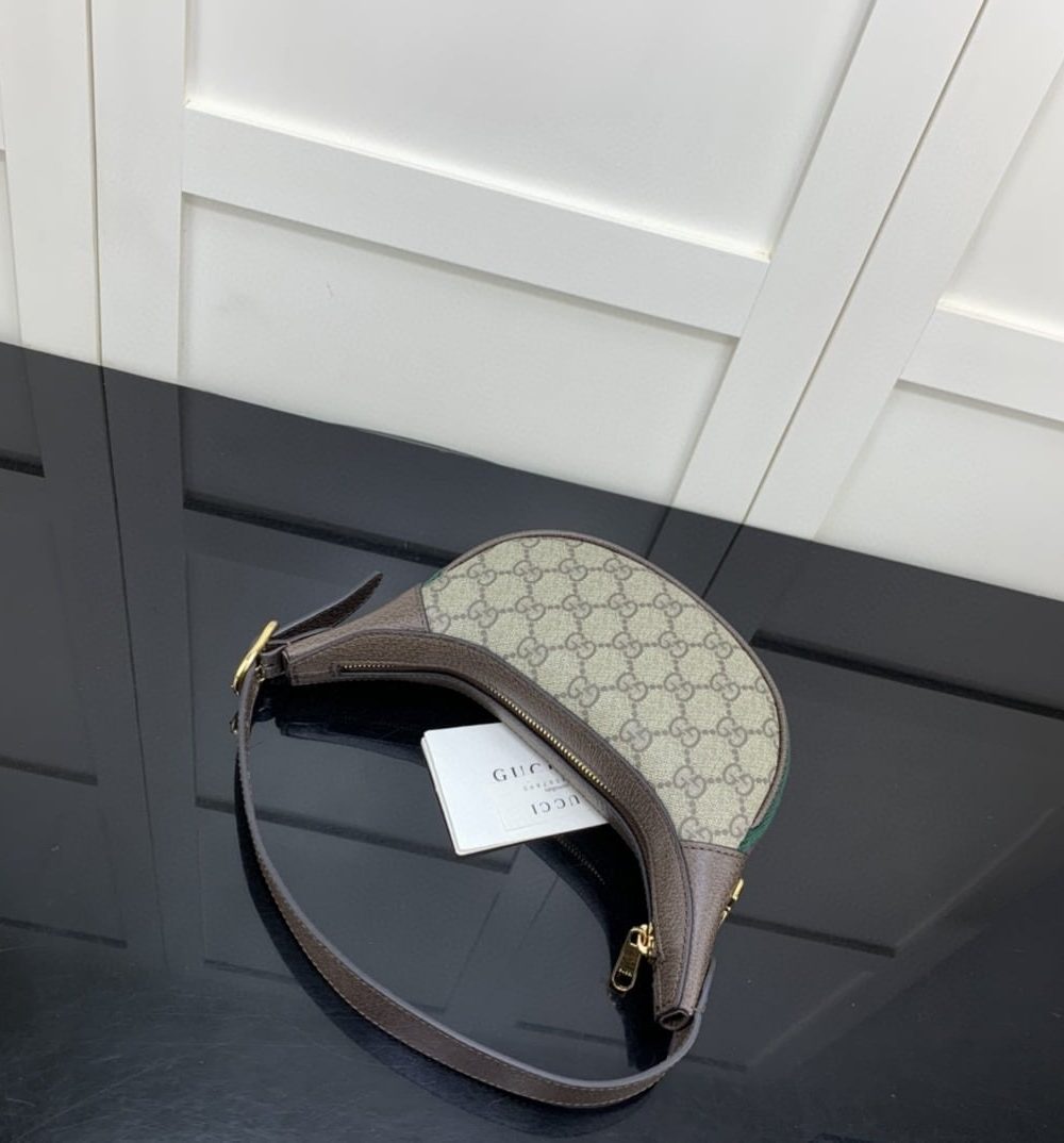 1:1 Replica Gucci Ophidia GG Mini Bag Beige And Dusty Grey GG Supreme Canvas For Women 8in/20cm GG