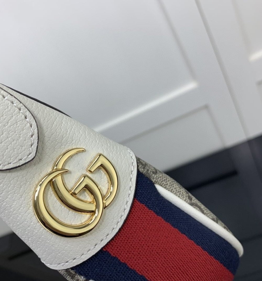 1:1 Replica Gucci Ophidia GG Mini Bag Beige And Ebony GG Supreme Canvas For Women 7.9in/20cm GG 658551 96IWG 9794