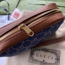 1:1 Replica Gucci Ophidia GG Mini Bag Dark Blue And Ivory Eco Washed Organic GG Jacquard Denim For Women 7in/17.5cm GG 517350 2KQGG 8375