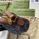 1:1 Replica Gucci Ophidia GG Mini Bag Dark Blue And Ivory Eco Washed Organic GG Jacquard Denim For Women 7in/17.5cm GG 517350 2KQGG 8375
