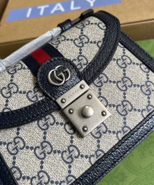 1:1 Replica Gucci Ophidia GG Mini Shoulder Bag Beige For Women, Women's Bags 6.9in/18cm GG