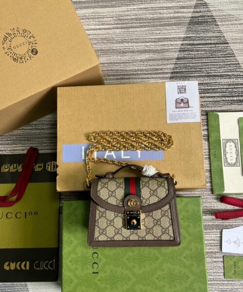 1:1 Replica Gucci Ophidia GG Mini Shoulder Bag Beige For Women, Women's Bags 6.9in/18cm GG 696180 96IWG 8745